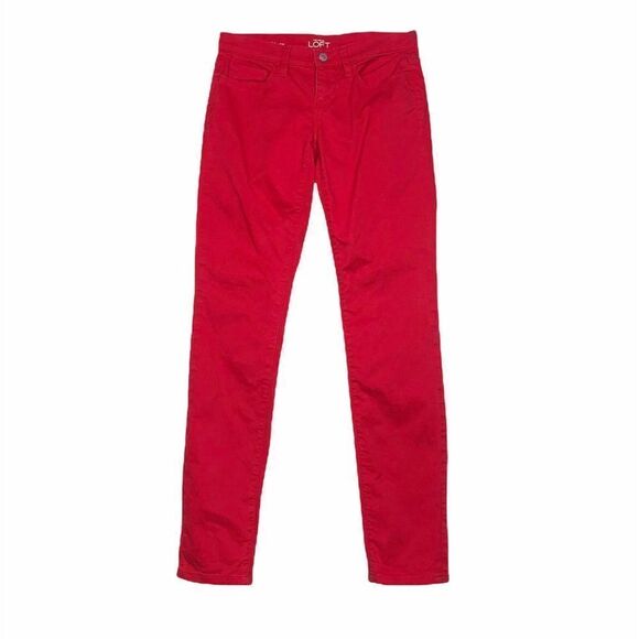 LOFT Red Modern Skinny Jeans Size 25 / 0 - Picture 1 of 7